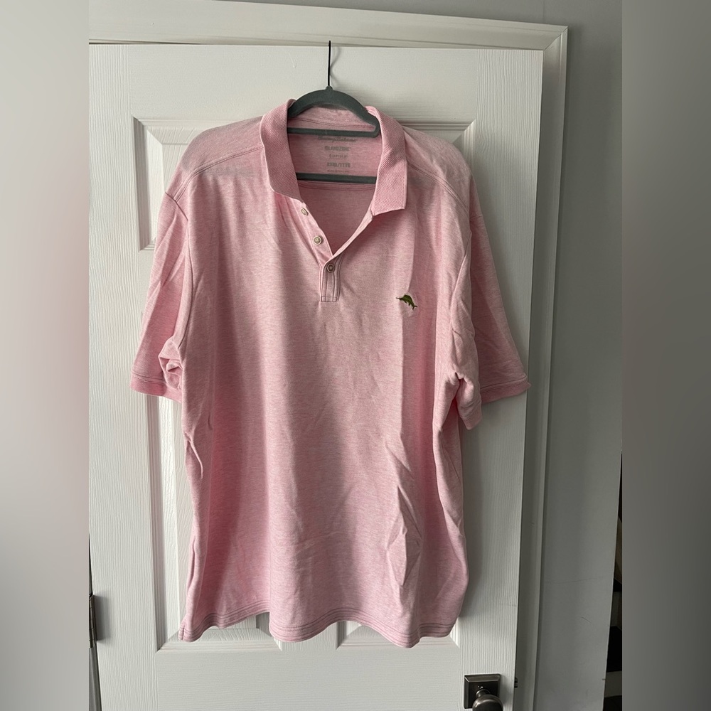 Tommy Bahama Light Pink Polo with Embroidered Fish Logo